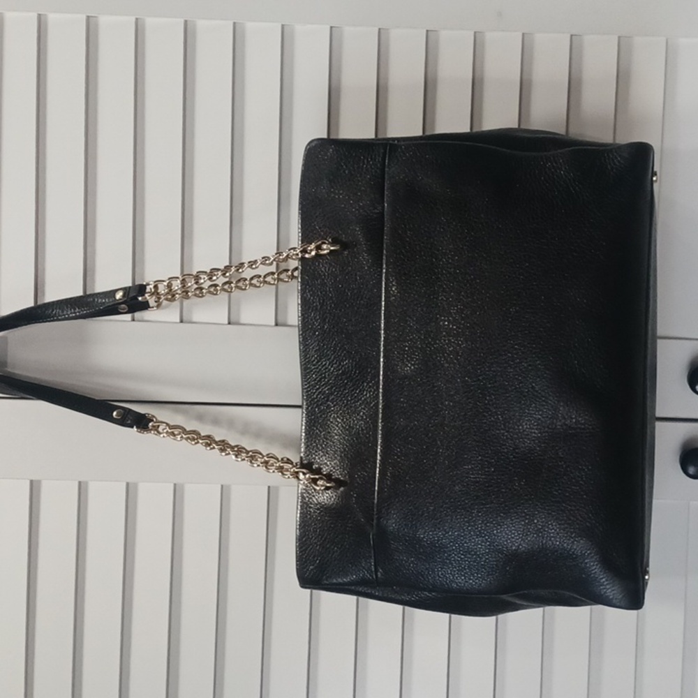 Kate Spade NY Emerson Pebbped Black Leather W/ Gold Chain Shoulder Bag - Picture 2 of 15